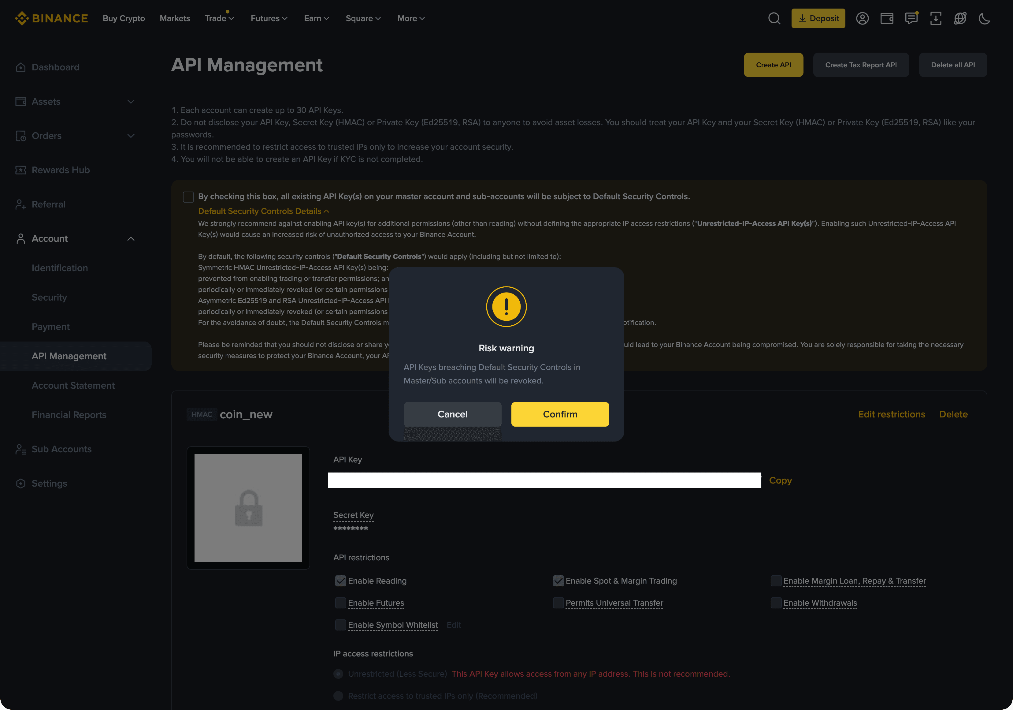 Binance API Restrictions Guide